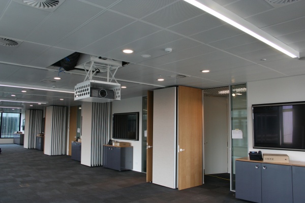 Lazy susan and Le Mans shelf units, Office fit-out Jerrabomberra